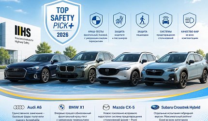 IIHS выставил оценки: четыре отличника и пять хорошистов